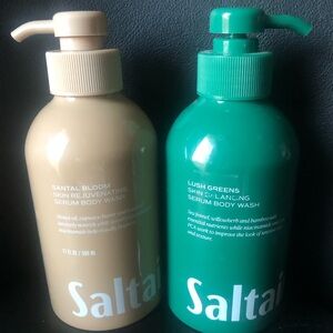 New Set of 2 Saltair Santal and lush greens Body Wash Set